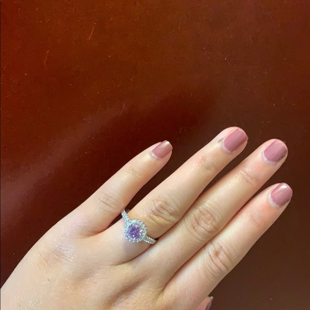 Beautiful Halo Sterling Silver Ring